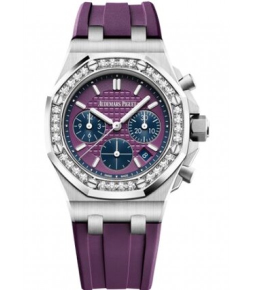 Replica Audemars Piguet Royal Oak OffShore 26231ST.ZZ.D075CA.01 Lady Chronograph Stainless Steel Plum Diamond