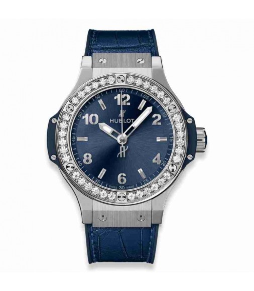 Replica Hublot Big Bang Steel Blue Diamonds 38mm 361.SX.7170.LR.1204