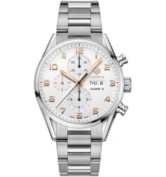 Tag Heuer Carrera Silver Dial Mens Chronograph Replica Watch