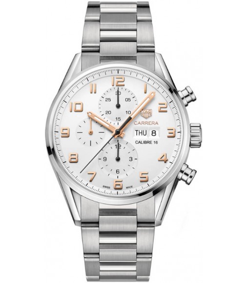 Tag Heuer Carrera Silver Dial Mens Chronograph Replica Watch