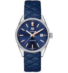 Tag Heuer Carrera Navy Blue Dial Diamond Bezel Ladies Replica Watch