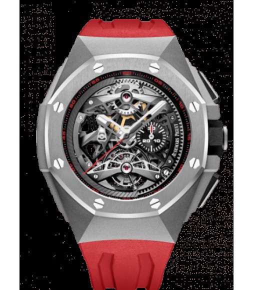 Replica Audemars Piguet Royal Oak Concept Tourbillon Chronograph Openworked Selfwinding Titanium/Red 26587TI.OO.D067CA.01