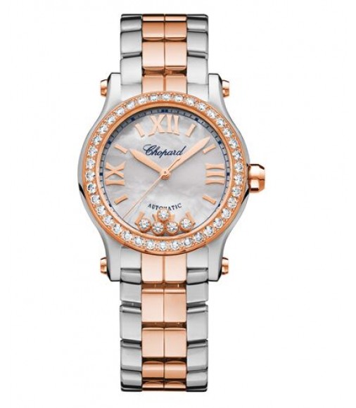 Chopard Happy Sport 18K Rose Gold & Stainless Steel & Diamonds 278573-6021