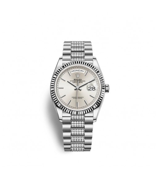 Replica Rolex Day-Date 36 18 ct white gold M128239-0025