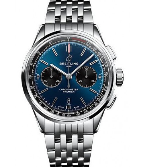 Copy Breitling Premier B01 Chronograph 42 Blue Dial Stainless Steel Men's