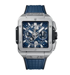 Hublot Square Bang Unico Titanium Blue 42mm Mens Watch 821.NX.5170.RX