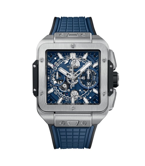 Hublot Square Bang Unico Titanium Blue 42mm Mens Watch 821.NX.5170.RX