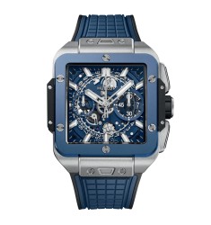 Hublot Square Bang Unico Titanium Blue Ceramic 42mm Mens Watch 821.NL.5170.RX