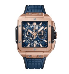 Hublot Square Bang Unico King Gold Blue 42mm Mens Watch 821.OX.5180.RX