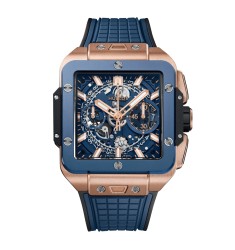 Hublot Square Bang Unico King Gold Blue Ceramic 42mm Mens Watch 821.OL.5180.RX