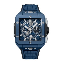 Hublot Square Bang Unico Blue Ceramic 42mm Mens Watch 821.EX.5170.RX