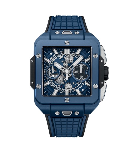 Hublot Square Bang Unico Blue Ceramic 42mm Mens Watch 821.EX.5170.RX