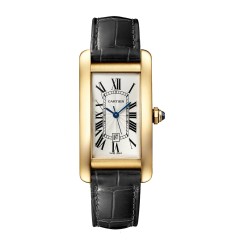 Cartier Tank Americaine Watch Medium Yellow Gold Leather WGTA0040