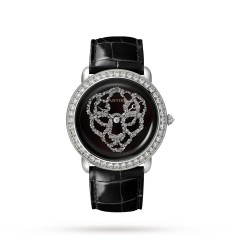 Cartier Révélation D'une Panthere Watch 37mm Rhodiumized White Gold Diamonds Leather HPI01430