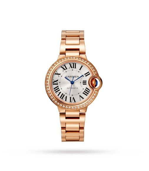 Cartier Ballon Bleu De Cartier Watch 33mm Mechanical Movement With Automatic Winding Rose Gold Diamonds WJBB0063