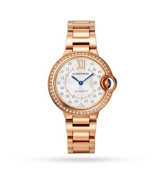 Cartier Ballon Bleu De Cartier Watch 33mm Self-Winding Mechanical Movement Rose Gold WJBB0082