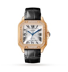 Cartier Santos De Cartier Watch Medium Automatic Movement Rose Gold Diamonds WJSA0012