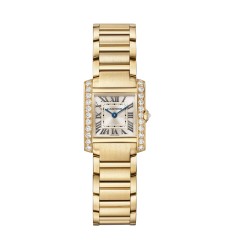 Cartier Tank Fran&ccedil;aise Watch Small Quartz Movement Yellow Gold Diamonds WJTA0039