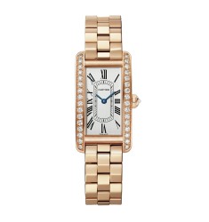 Cartier Tank Americaine Watch Small Quartz Movement Rose Gold WJTA0044