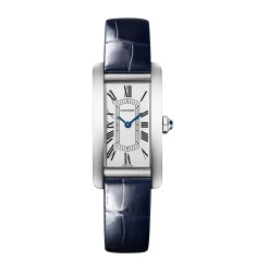 Cartier Tank Americaine Watch Small Quartz Movement Steel Leather WSTA0082