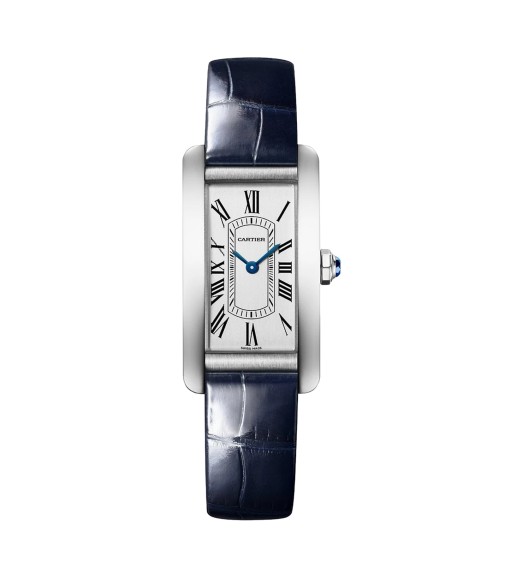 Cartier Tank Americaine Watch Small Quartz Movement Steel Leather WSTA0082