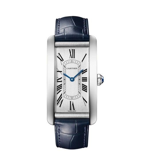 Cartier Tank Americaine Watch Large Automatic Movement Steel Leather WSTA0083