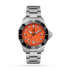 TAG Heuer Aquaracer Professional 300 43mm Orange Diver Mens Watch WBP201F.BA0632