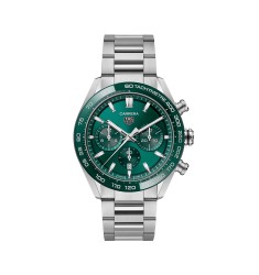 TAG Heuer Carrera Chronograph 44mm Mens Watch Green Stainless Steel CBN2A1N.BA0643