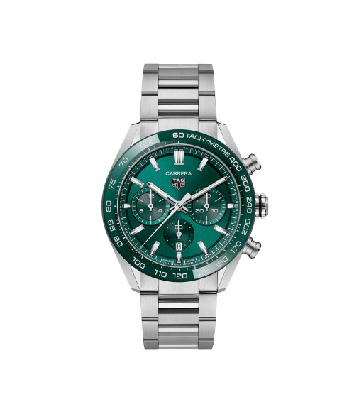 TAG Heuer Carrera Chronograph 44mm Mens Watch Green Stainless Steel CBN2A1N.BA0643