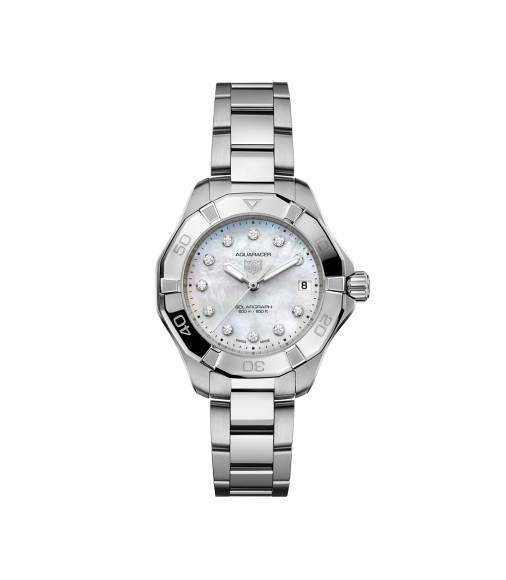 TAG Heuer Aquaracer Professional 200 Solargraph 34mm Ladies Watch Mother Of Pearl Diamonds WBP1313.BA0005