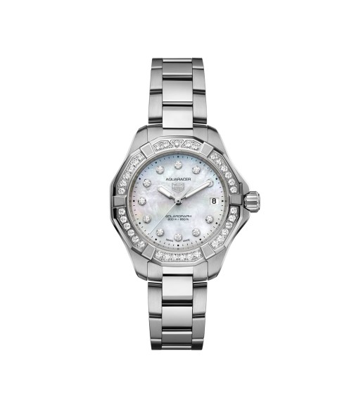 TAG Heuer Aquaracer Professional 200 Solargraph 34mm Ladies Watch Mother Of Pearl Diamonds WBP1314.BA0005