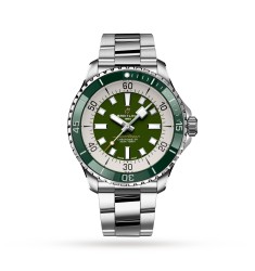 Breitling Superocean Automatic 44 Stainless Steel Green Watch A17376A31L1A1