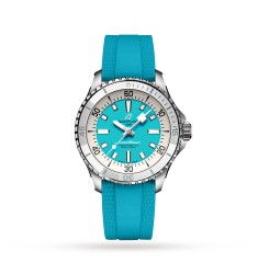 Breitling Superocean Automatic 36 Stainless Steel Turquoise Rubber Watch A17377211C1S1