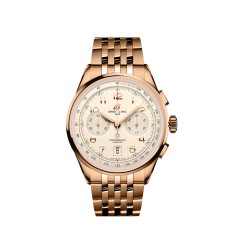 Breitling Premier B01 Chronograph 42mm Mens Watch Silver 18ct Rose Gold RB0145371G1R1