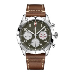 Breitling Classic AVI Chronograph 42 Curtiss P-40 Warhawk Leather Strap Watch A233802A1L1X1