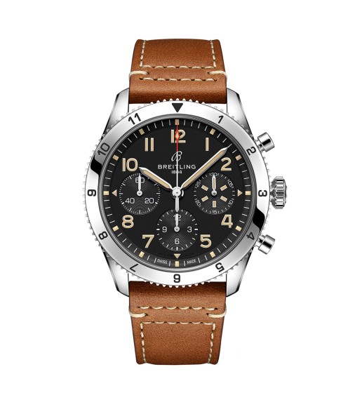 Breitling Classic AVI Chronograph 42 P-51 Mustang Leather Strap Watch A233803A1B1X1