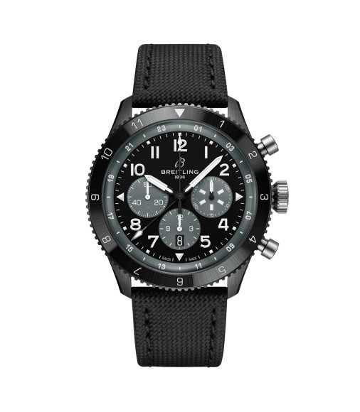 Breitling Super AVI B04 Chronograph GMT Mosquito Night Fighter 46mm Mens Watch Black SB04451A1B1X1