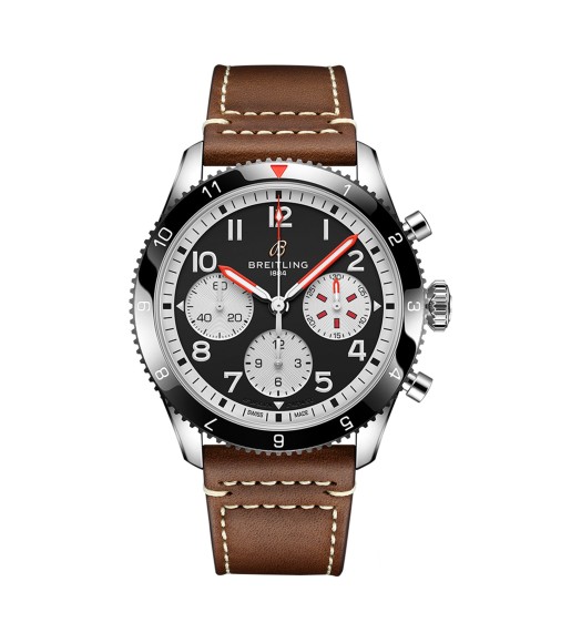 Breitling Classic AVI Chronograph 42 Mosquito Leather Strap Watch Y233801A1B1X1