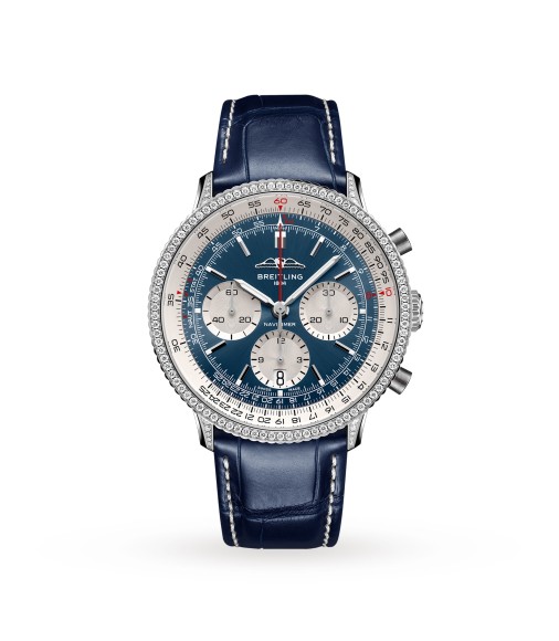 Breitling Navitimer Chronograph 41mm Mens Watch White Eyed Blue Dial AB0139631C1P1