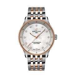 Breitling Navitimer 32mm Ladies Watch White Mother Of Pearl Stainless Steel and 18k Red Gold U77320E61A1U1