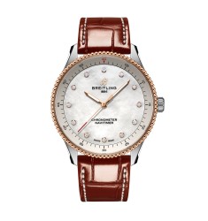 Breitling Navitimer 32mm Ladies Watch White Mother Of Pearl Alligator U77320E61A1P1