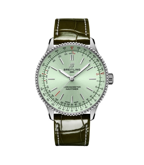 Breitling Navitimer 36mm Ladies Watch Green Alligator A17327361L1P1