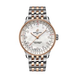 Breitling Navitimer 36mm Ladies Watch White Mother Of Pearl Stainless Steel And 18k Red Gold U17327211A1U1