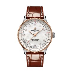 Breitling Navitimer 36mm Ladies Watch White Mother Of Pearl Alligator U17327211A1P1