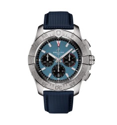 Breitling Avenger Chronograph B01 44mm Mens Watch Blue Leather AB0147101C1X1