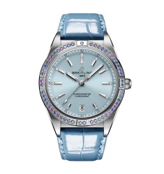 Breitling Chronomat Automatic 36 South Sea Ice Blue Leather Strap Ladies Watch G10380611C1P1