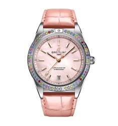 Breitling Chronomat Automatic 36 South Sea Pink Leather Strap Ladies Watch G10380BB1K1P1