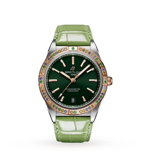 Breitling Chronomat Automatic 36 South Sea Green Leather Strap Ladies Watch U10380611L1P1