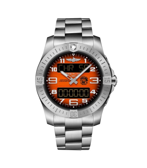 Breitling Aerospace B70 Orbiter 25th Anniversary 43mm Mens Watch Orange Titanium EB70101A1O1E1