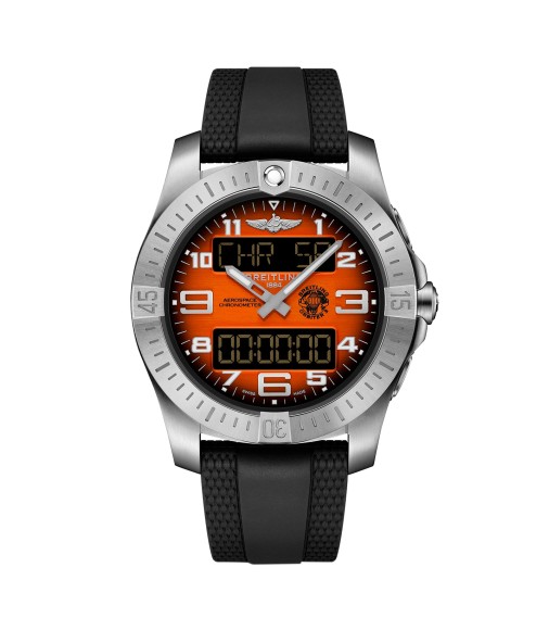 Breitling Aerospace B70 Orbiter 25th Anniversary 43mm Mens Watch Orange Rubber EB70101A1O1S1